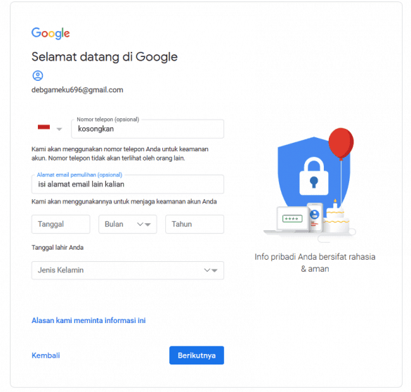 cara masuk gmail tanpa kode verifikasi